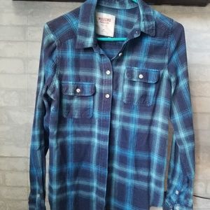 Mossimo Supply Co Navy and Blue Plaid Flannel